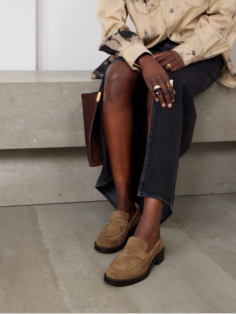 Stuart Weitzman Brown Palmer Bold Loafer